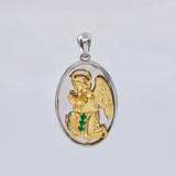Dije Angel De La Guarda 13.25 g / 1 1/2 in Dos Oros Amarillo Blanco 18K