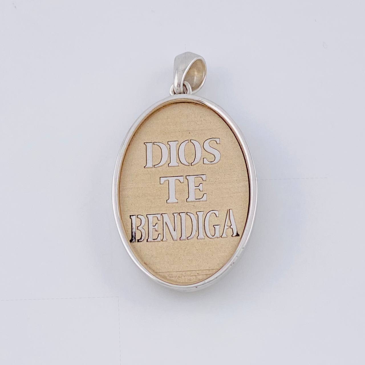 Dije Angel De La Guarda 13.25 g / 1 1/2 in Dos Oros Amarillo Blanco 18K