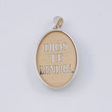 Dije Angel De La Guarda 13.25 g / 1 1/2 in Dos Oros Amarillo Blanco 18K