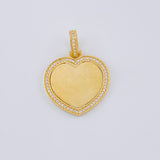 Pendant Heart Plaque Bordered 6.1 g / 1 1/4 in 18K Yellow Gold