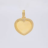Pendant Heart Plaque Bordered 5.5 g / 1 1/4 in 18K Yellow Gold