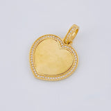 Pendant Heart Plaque Bordered 6.1 g / 1 1/4 in 18K Yellow Gold