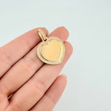 Pendant Heart Plaque Bordered 5.5 g / 1 1/4 in 18K Yellow Gold