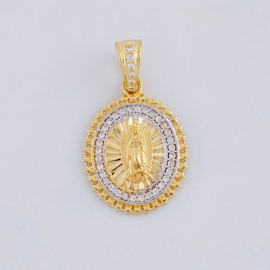 Pendant Virgin of Guadalupe 3.1 g / 1 in Two-Tone Yellow White Gold 18K