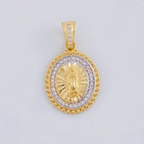 Pendant Virgin of Guadalupe 2.8 g / 1 in Two-Tone Yellow White Gold 18K