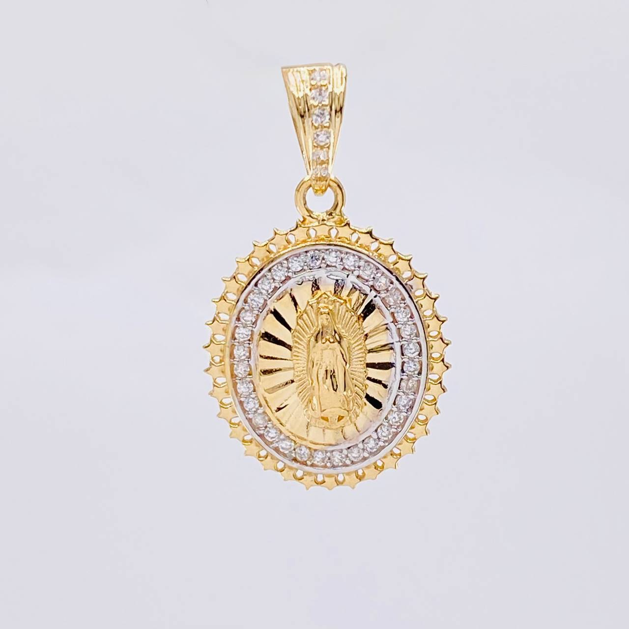 Pendant Virgin of Guadalupe 2.8 g / 1 in Two-Tone Yellow White Gold 18K