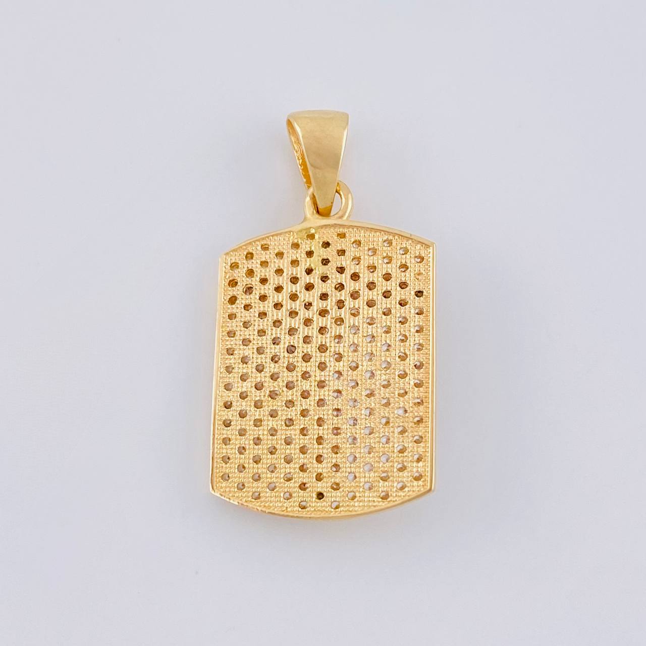 Dije Placa Cristo Señor De Los Milagros 4.4 g / 1 1/4 in Dos Oros Negro Amarillo 18K