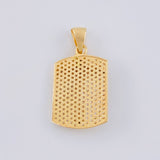Pendant Plaque Christ Lord of Miracles 4.65 g / 1 1/4 in Two Golds Black Yellow 18K