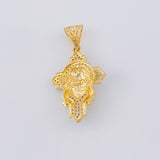 Pendant Cross Face of Christ 4.4 g / 1 1/2 in Two Golds Yellow White 18K