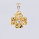 Dije Trebol 2.75 g / 1 in Dos Oros Amarillo Blanco 18K