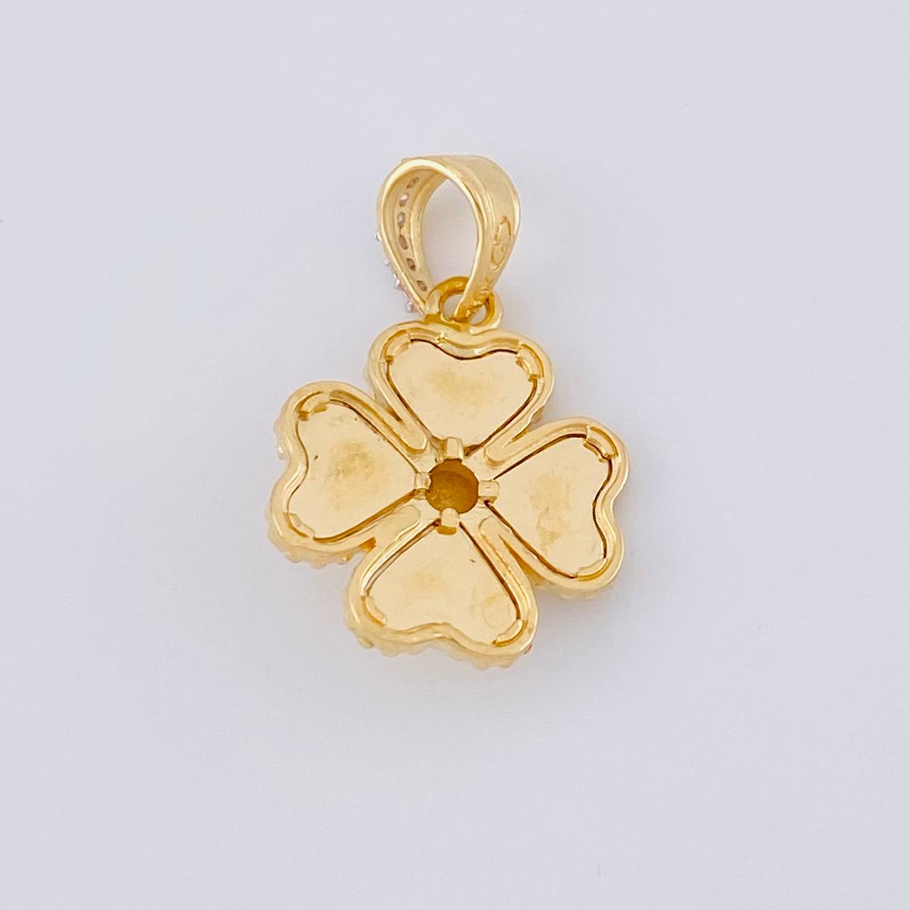Dije Trebol 2.75 g / 1 in Dos Oros Amarillo Blanco 18K