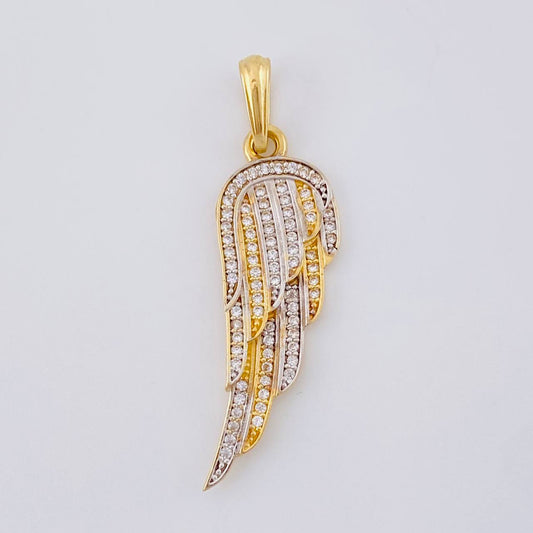 Pendant Wing 2.95 g / 1 1/2 in Two Golds Yellow White 18K