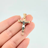 Pendant Christ Lord of Miracles 4.9 g / 1 1/2 in Three Golds 18K