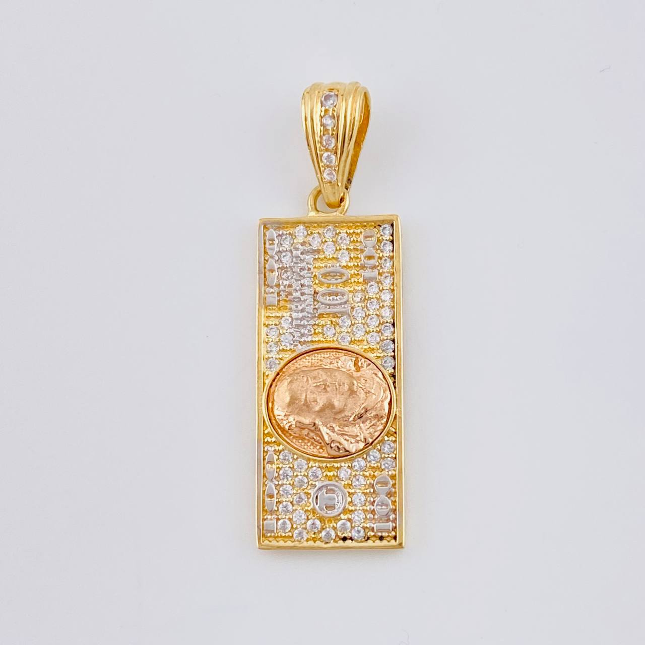 Dije Cien Dolares 3.35 g / 3/4 in Tres Oros 18K