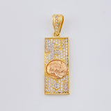 Dije Cien Dolares 3.35 g / 3/4 in Tres Oros 18K