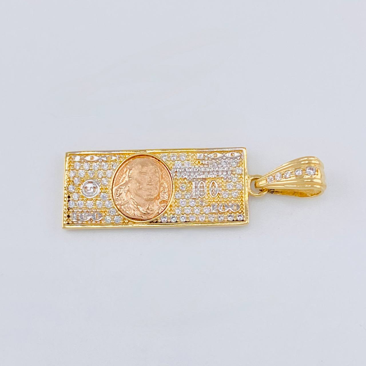 Dije Cien Dolares 3.35 g / 3/4 in Tres Oros 18K