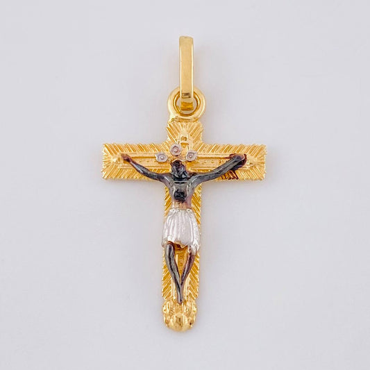 Pendant Christ Lord of Miracles 1.4 g / 1 in Three Golds 18K