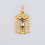 Pendant Plaque Christ Lord of Miracles 2.35 g / 1 in Two-Tone Yellow White Gold 18K