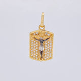 Pendant Plaque Christ Lord of Miracles 2.35 g / 1 in Two-Tone Yellow White Gold 18K
