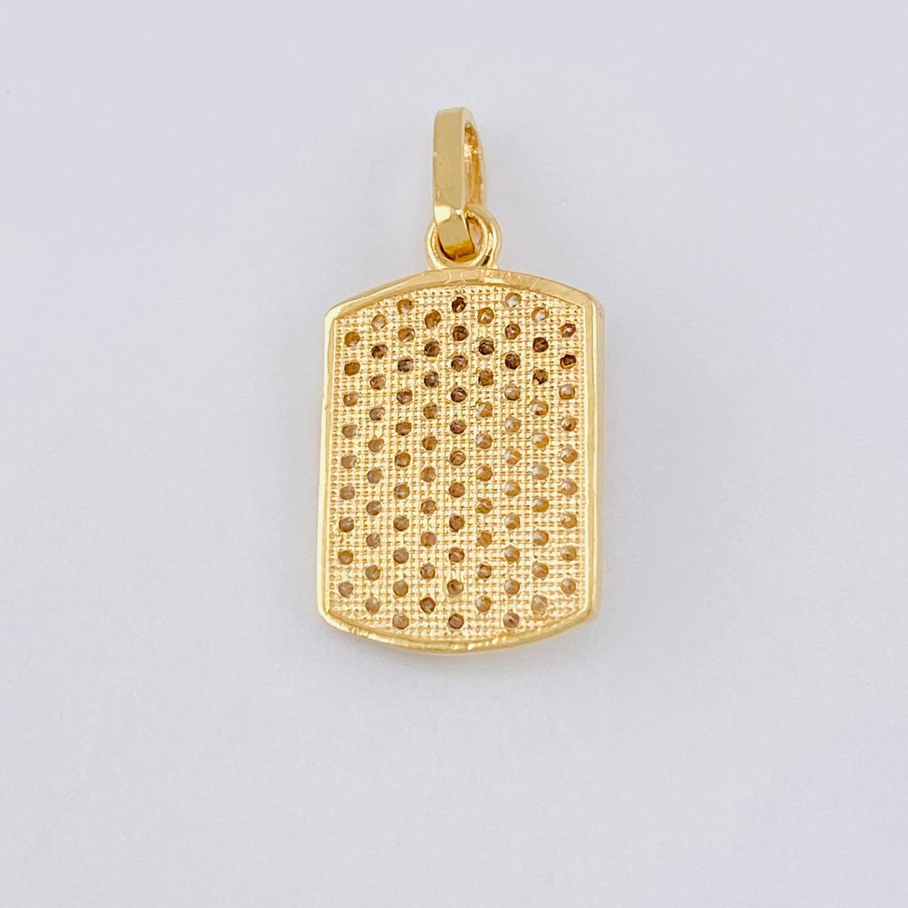 Dije Placa Cristo Señor De Los Milagros 4.55 g / 3/4 in Dos Oros Negro Amarillo 18K