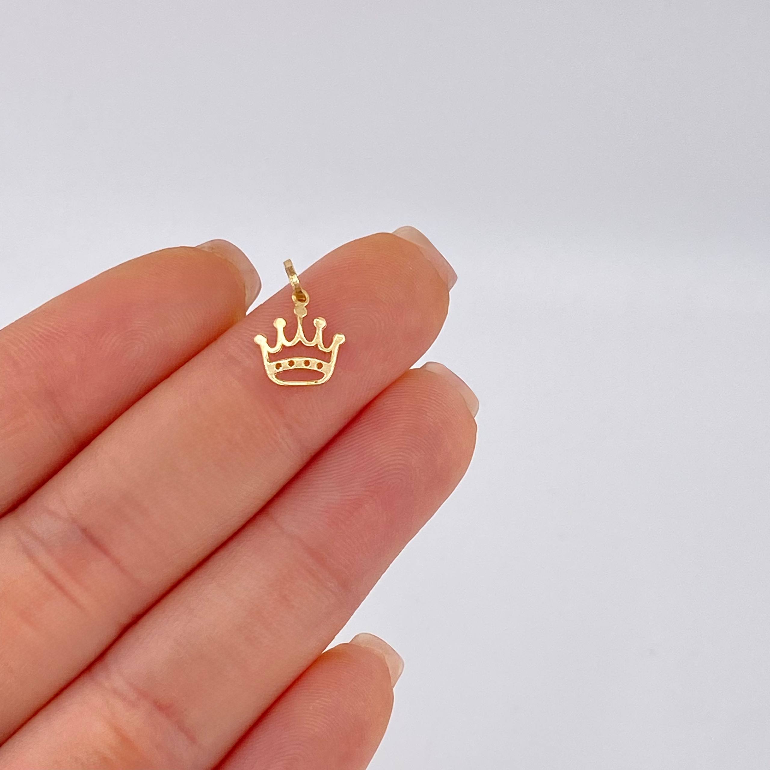 Dije Corona 0.2 g / 1/2 in Oro Amarillo 18K