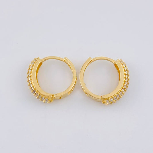 Hoop Earrings Radio Tupido 2.85 g / 1/2 in 18K Yellow Gold
