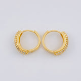 Hoop Earrings Radio Tupido 2.9 g / 1/2 in 18K Yellow Gold