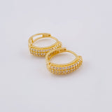 Hoop Earrings Radio Tupido 2.9 g / 1/2 in 18K Yellow Gold