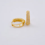 Hoop Earrings Radio Tupido 2.85 g / 1/2 in 18K Yellow Gold