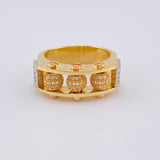 Trio Fire Beads Ring 12.35 g / T10 3/4 Three Golds 18K