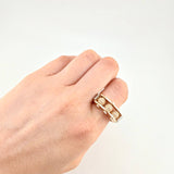 Trio Fire Beads Ring 12.35 g / T10 3/4 Three Golds 18K