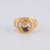 Saint Michael Archangel Ring 6.15 g / T8 3/4 Three Golds 18K