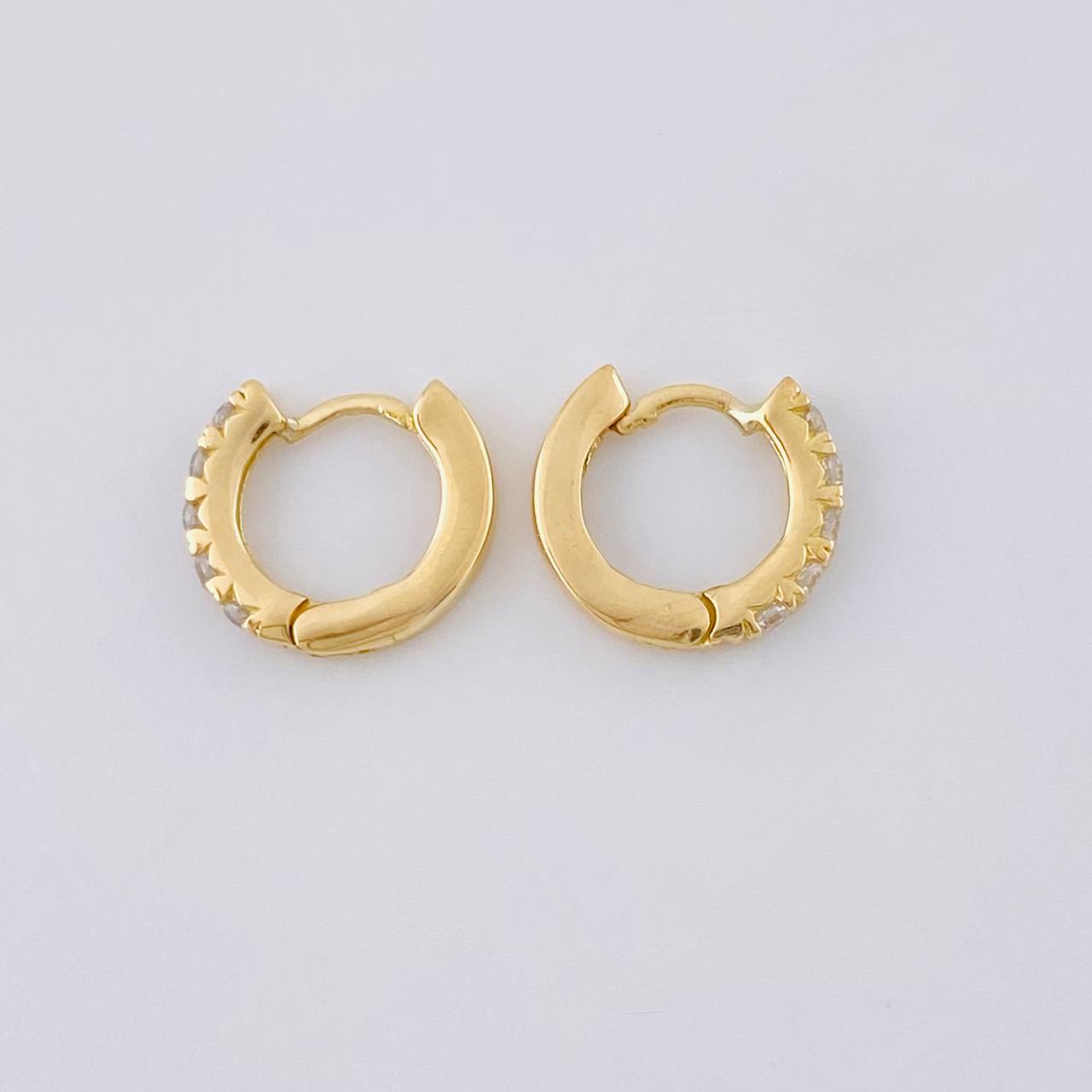 Candongas Carril Tupido 1.15g / 1/2 in Oro Amarillo 18K