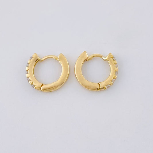 Hoop Earrings Carril Tupido 1.15g / 1/2 in 18K Yellow Gold