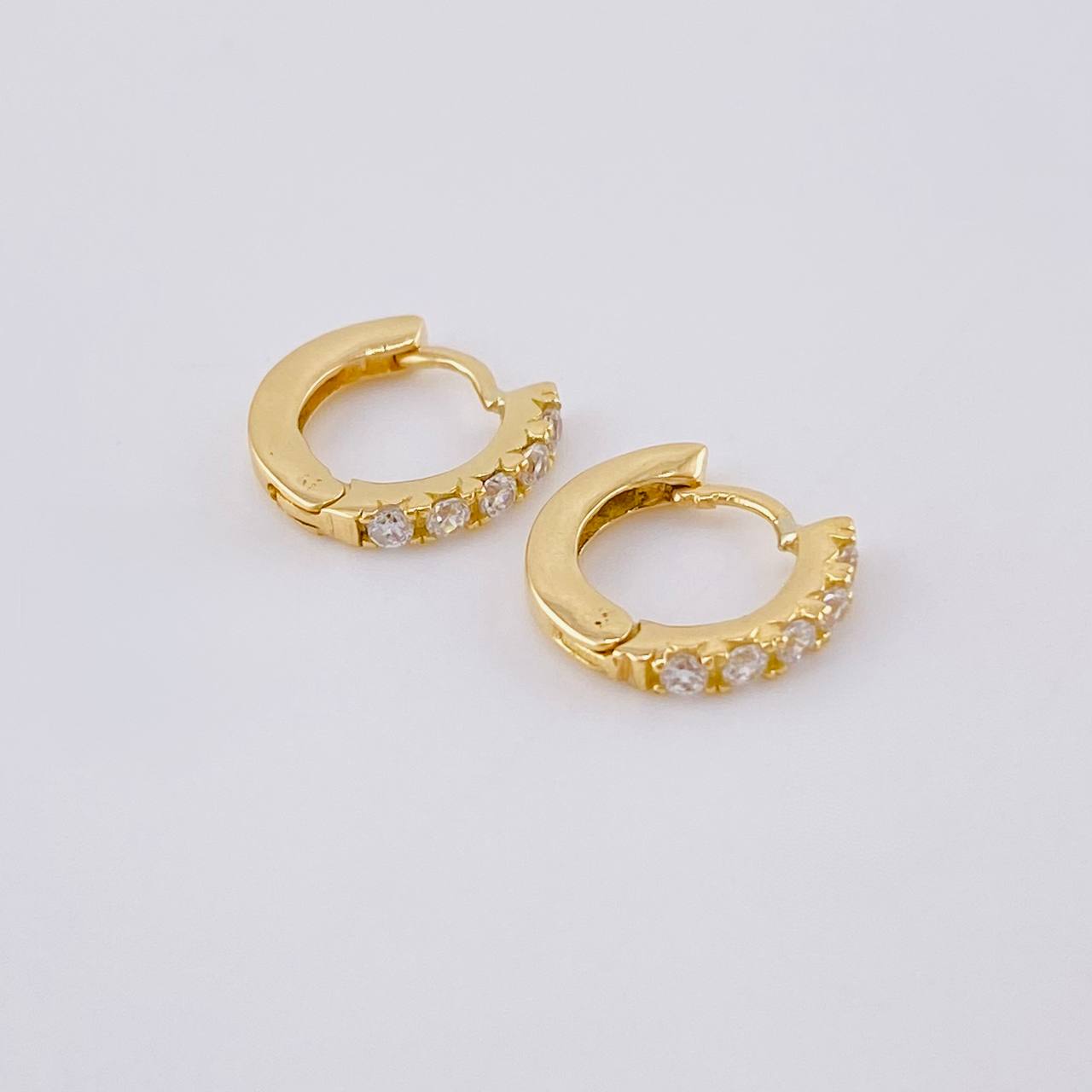 Candongas Carril Tupido 1.15g / 1/2 in Oro Amarillo 18K