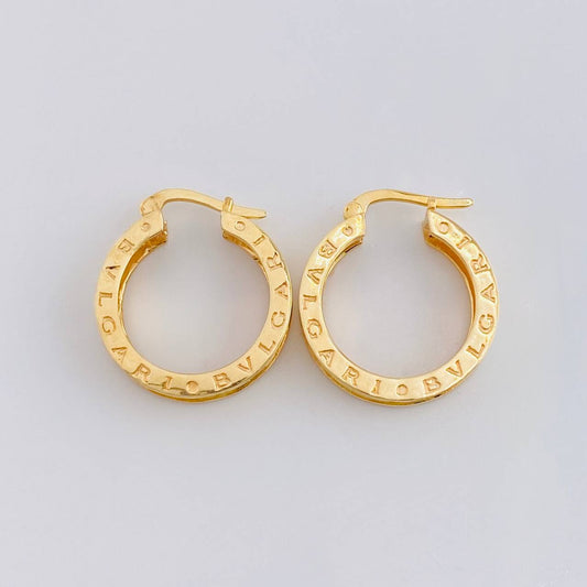 Rustic Hoop Earrings 8.3 g / 1 1/4 in 18K Yellow Gold