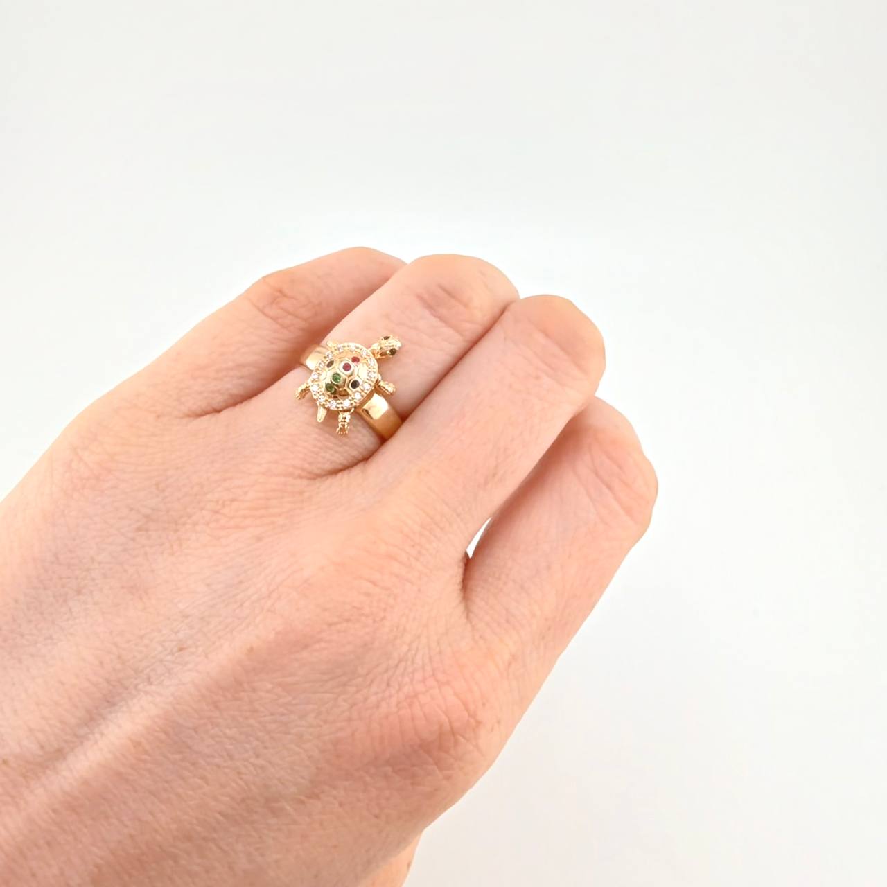 Anillo Tortuga Móvil 3 g / T7 1/4 Oro Amarillo 18K