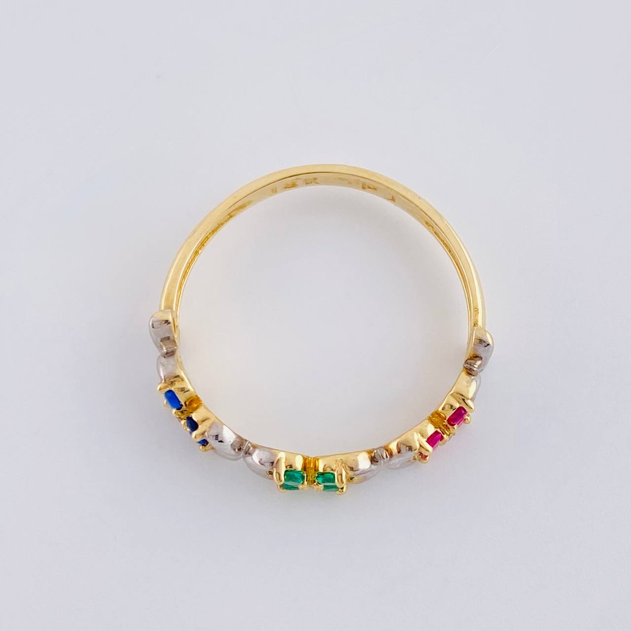 Anillo Flor Multicolor 2.1 g / T6 1/2 Oro Amarillo 18K