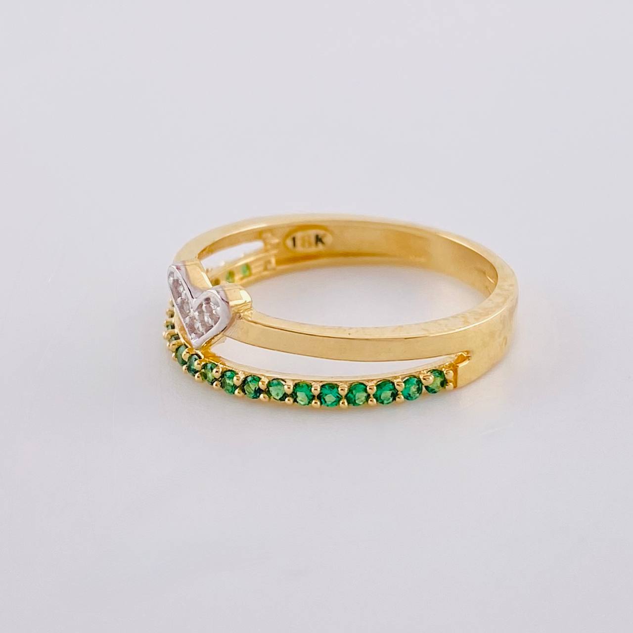 Anillo Corazón Doble Línea 2.5 g / T6 1/4 Oro Amarillo 18K