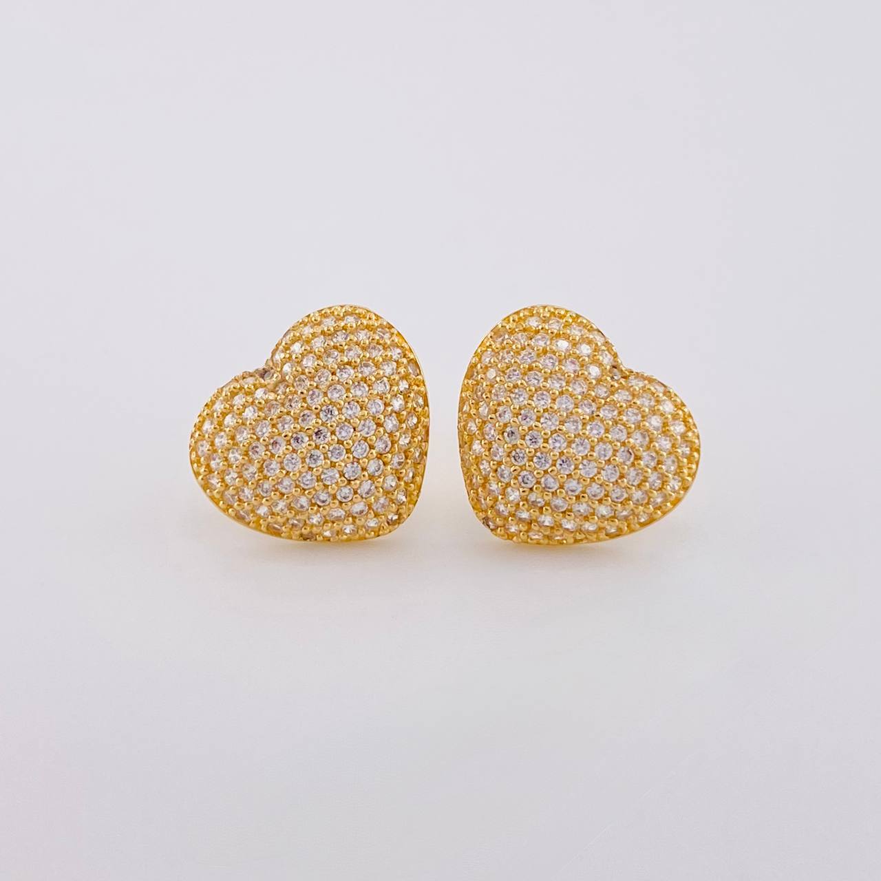 Stud Earrings Heart Shaped 3.45 g / in / 14.2 mm Yellow Gold 18K