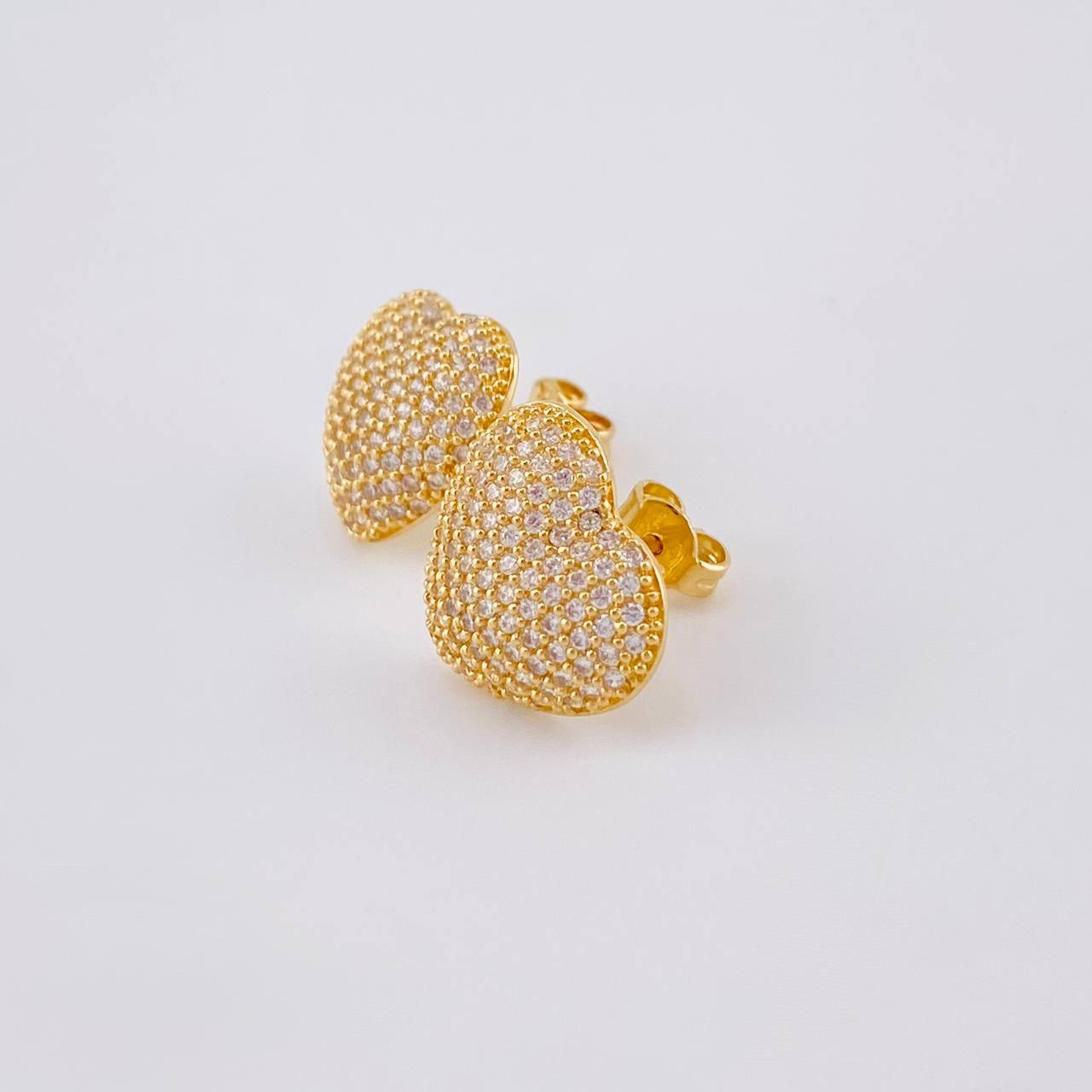 Stud Earrings Heart Shaped 3.45 g / in / 14.2 mm Yellow Gold 18K