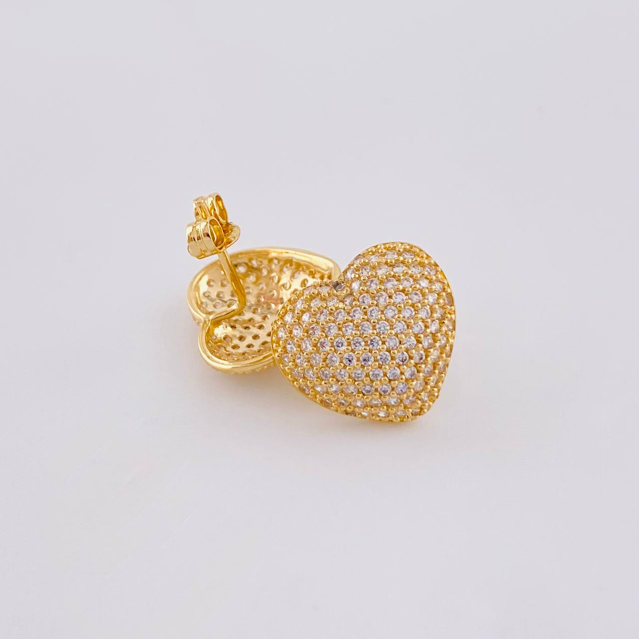 Stud Earrings Heart Shaped 3.45 g / in / 14.2 mm Yellow Gold 18K