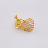 Stud Earrings Heart Shaped 3.45 g / in / 14.2 mm Yellow Gold 18K