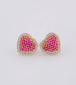 Stud Earrings Heart Dense 3.15g / in / 11.3mm Yellow Gold 18K