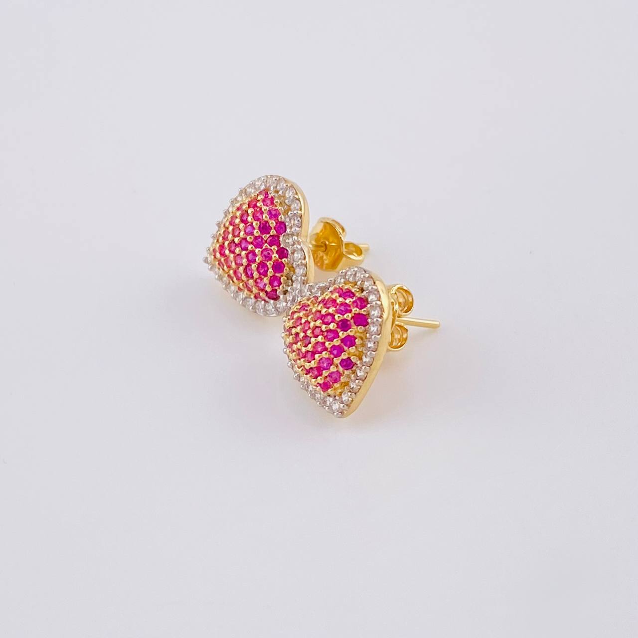 Stud Earrings Heart Dense 3.15g / in / 11.3mm Yellow Gold 18K