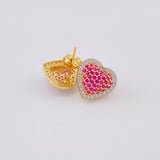 Stud Earrings Heart Dense 3.15g / in / 11.3mm Yellow Gold 18K