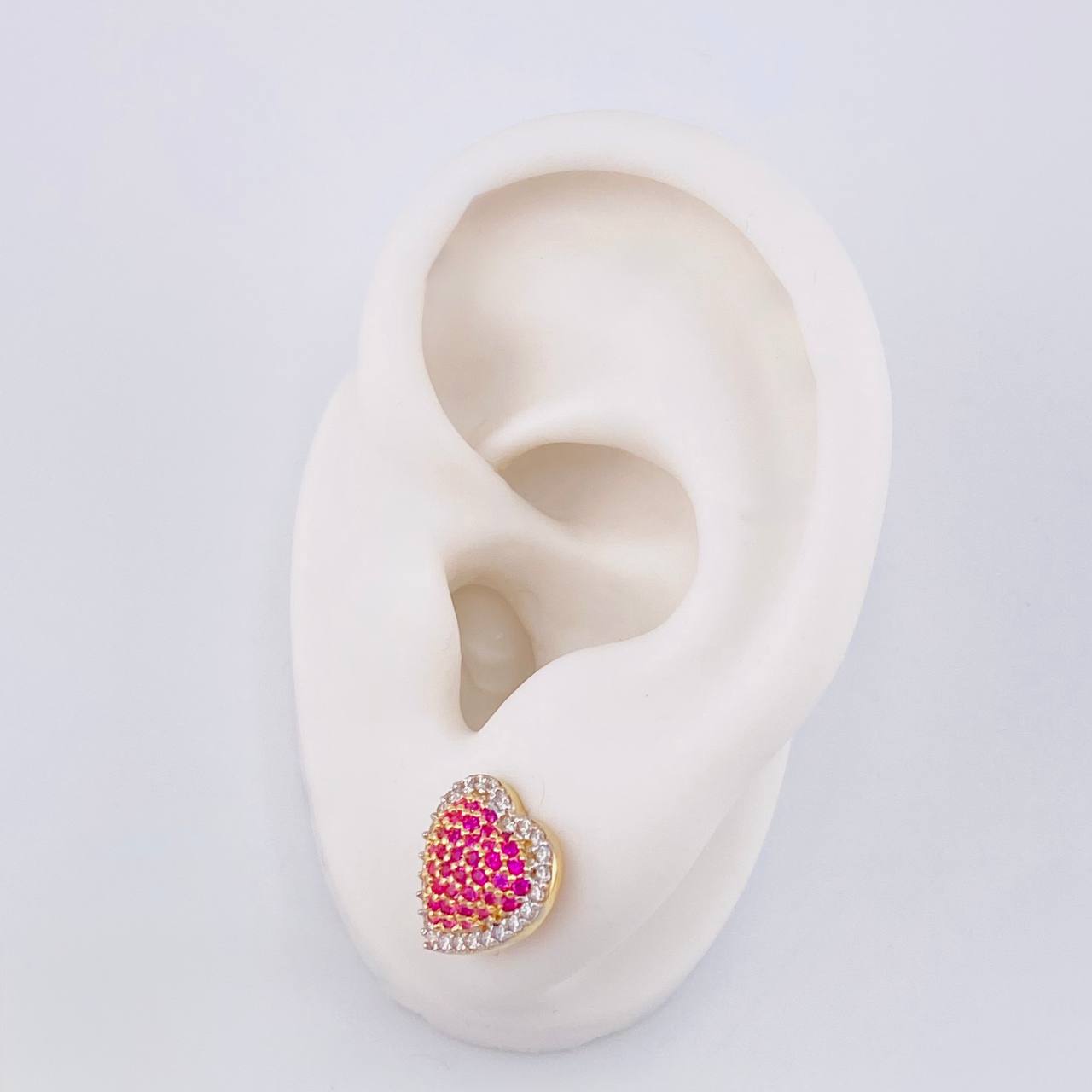 Stud Earrings Heart Dense 3.15g / in / 11.3mm Yellow Gold 18K