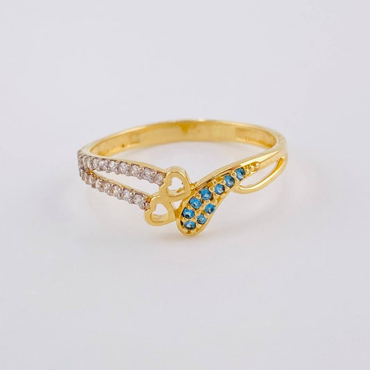 Ring Heart Butterfly Wing 1.9 g / T7 Yellow Gold 18K