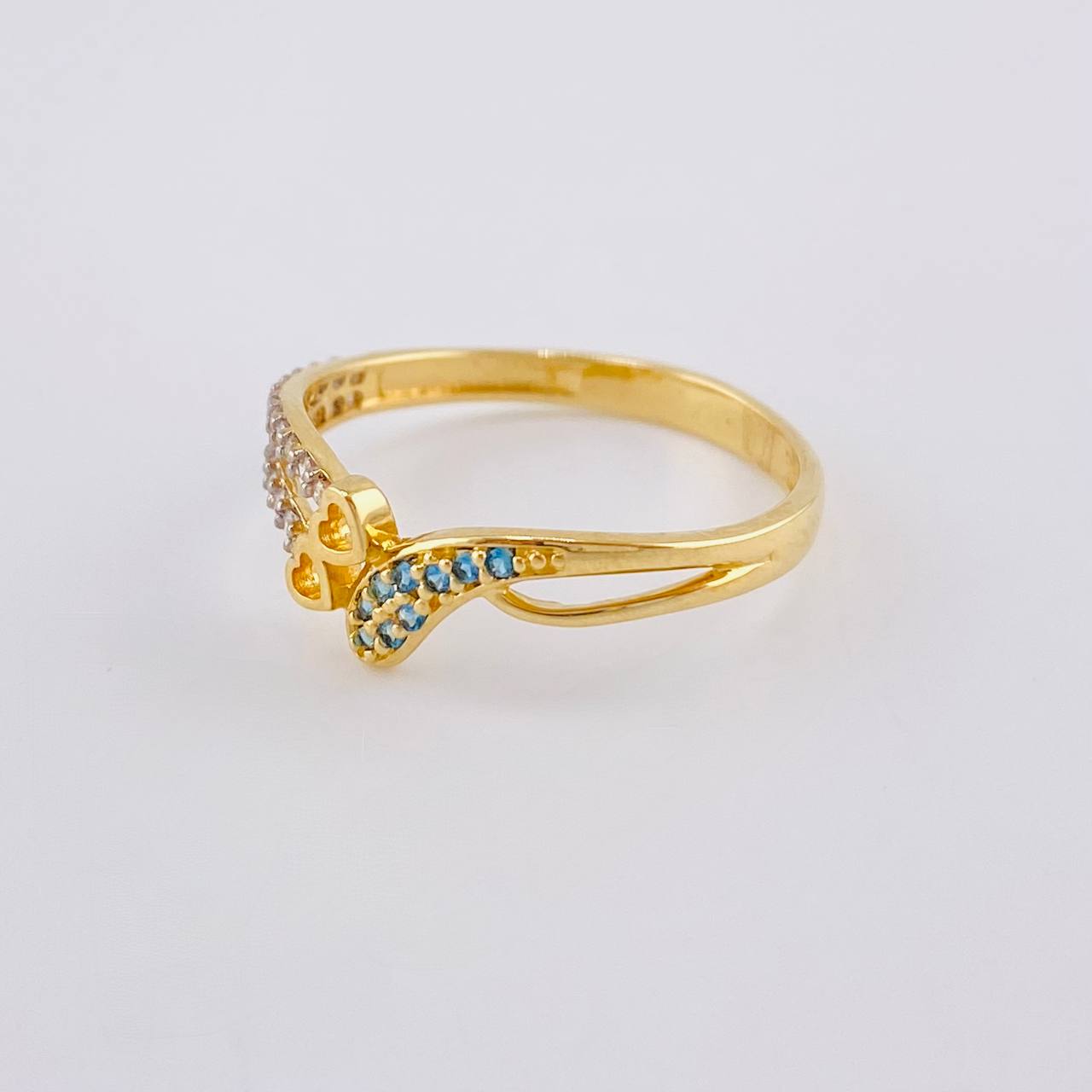 Anillo Anillo Corazón Ala De Mariposa 1.9 g / T7 Oro Amarillo 18K