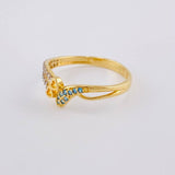 Anillo Anillo Corazón Ala De Mariposa 1.9 g / T7 Oro Amarillo 18K